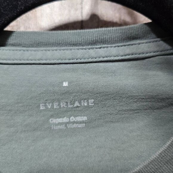 Everlane Mens Organic Cotton Green Basic Crewneck Tee - Picture 3 of 4